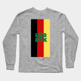 Lübeck City in German Flag Vertical Long Sleeve T-Shirt